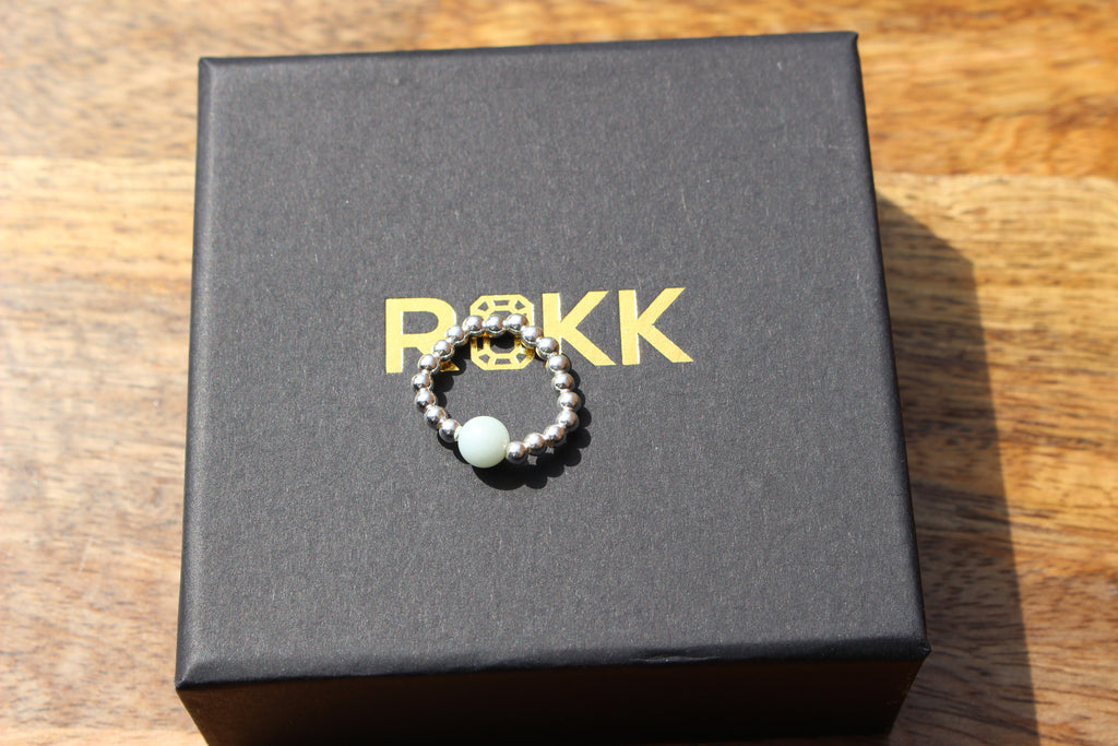 Gemstone Stretchy Ring - Sterling Silver