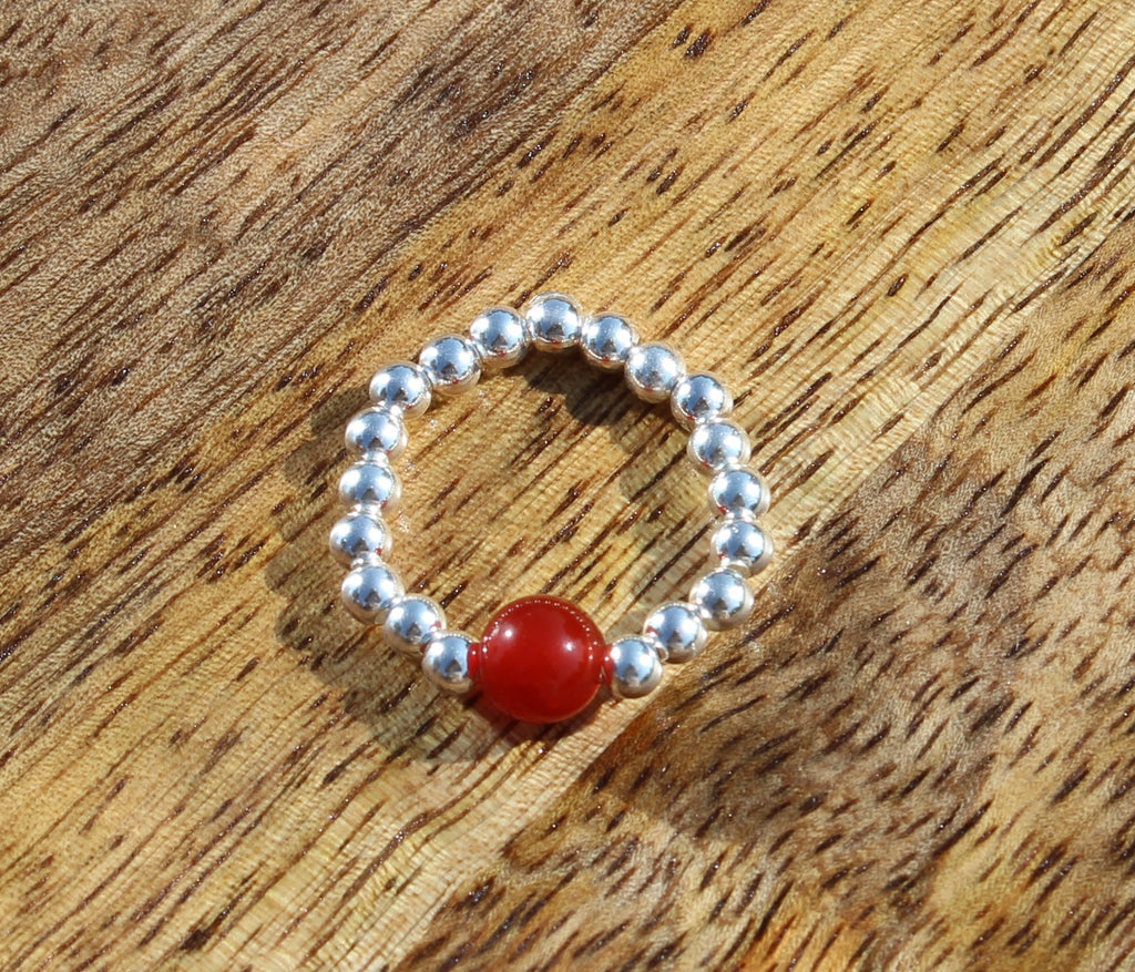 Gemstone Stretchy Ring - Sterling Silver