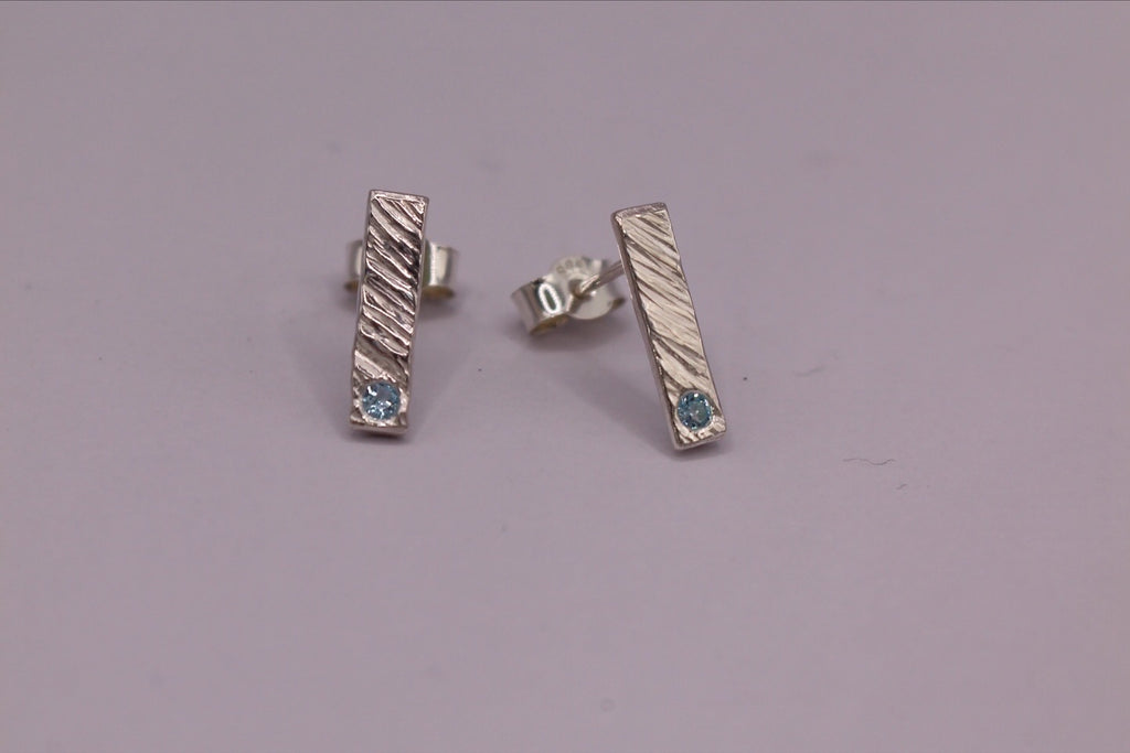Feather Texture Natural Gemstone Earrings