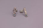 Feather Texture Natural Gemstone Earrings