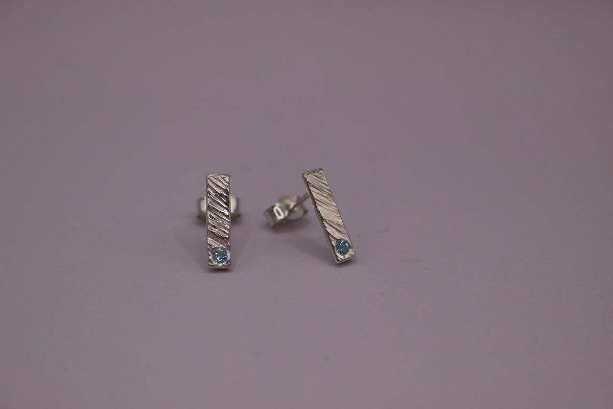 Feather Texture Natural Gemstone Earrings