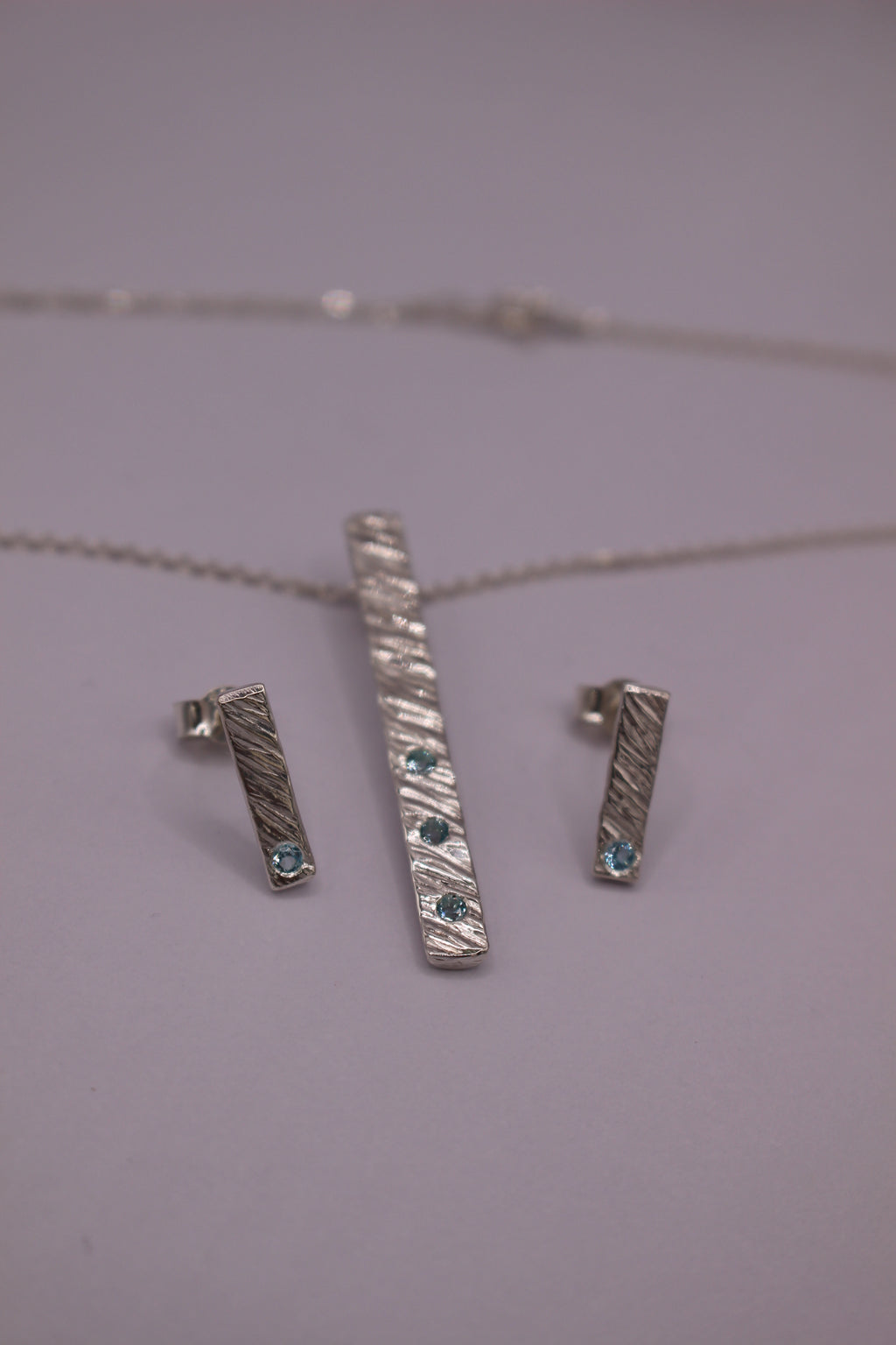 Feather Texture Natural Gemstone Earrings