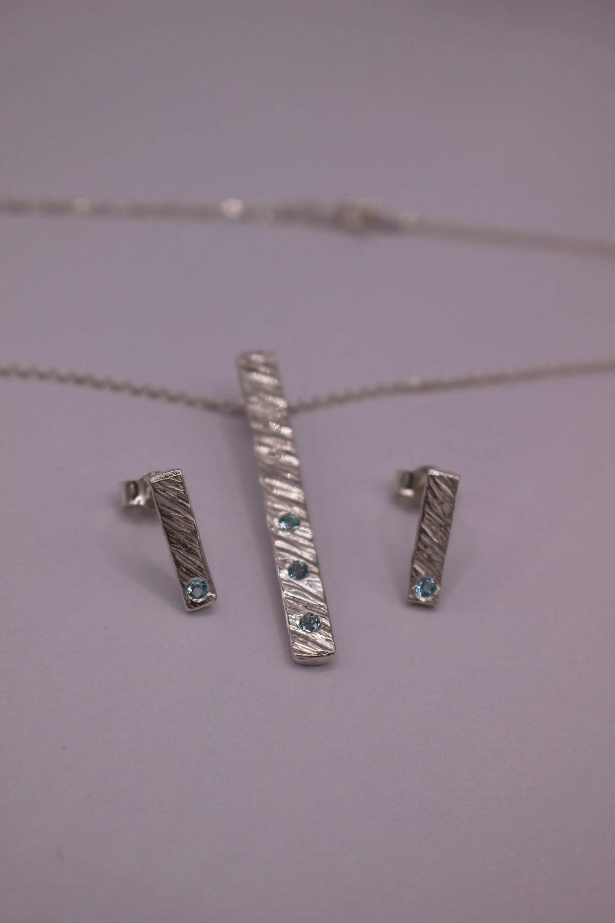 Feather Texture Natural Gemstone Earrings