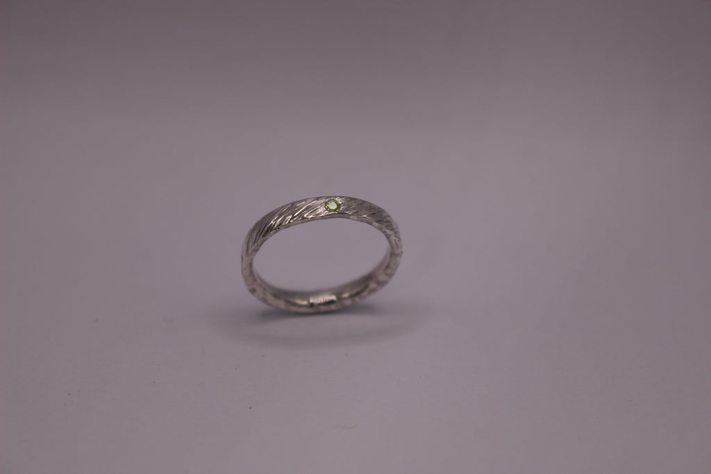 Feather Texture Natural Gemstone Ring
