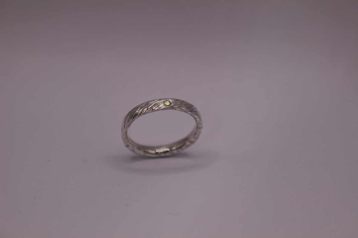 Feather Texture Natural Gemstone Ring
