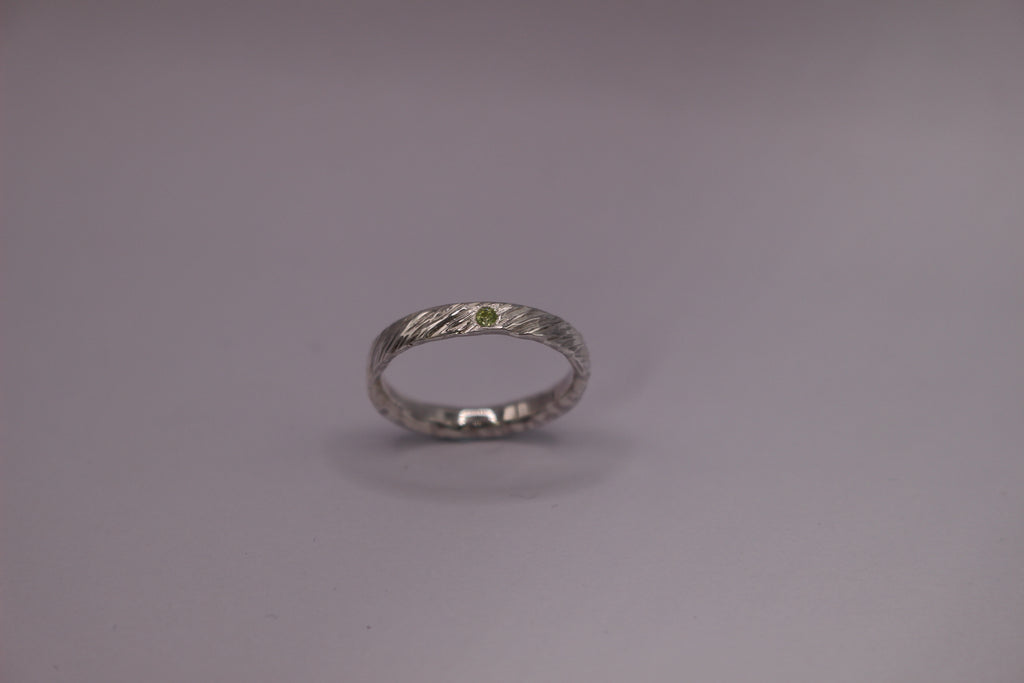 Feather Texture Natural Gemstone Ring