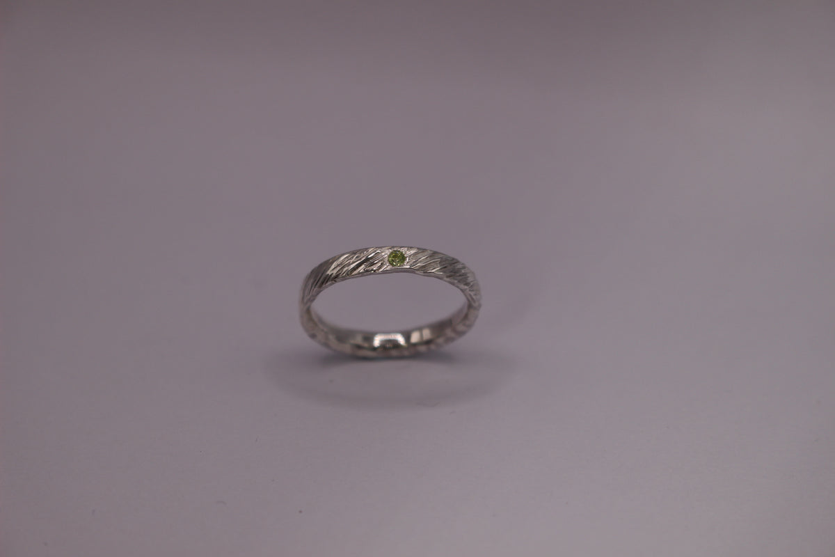 Feather Texture Natural Gemstone Ring