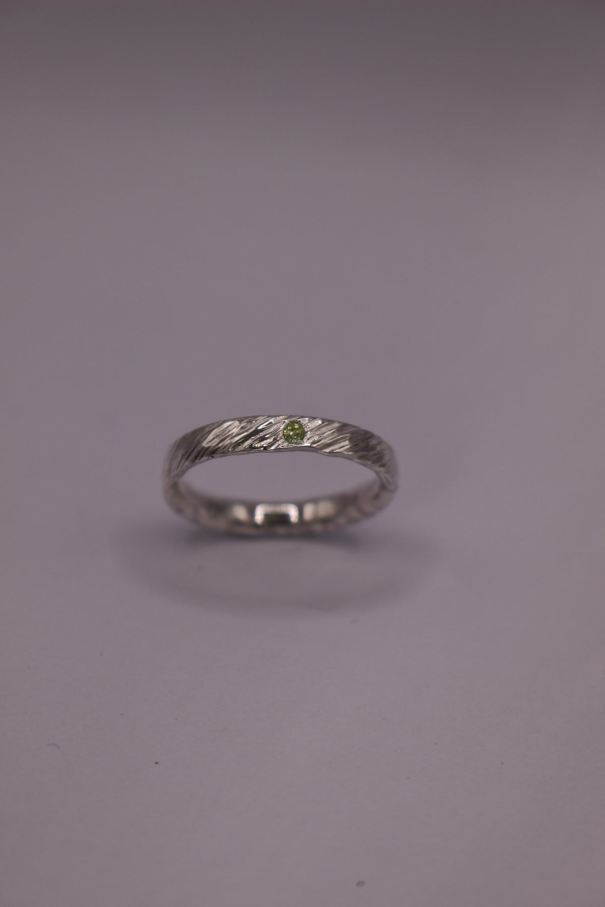 Feather Texture Natural Gemstone Ring