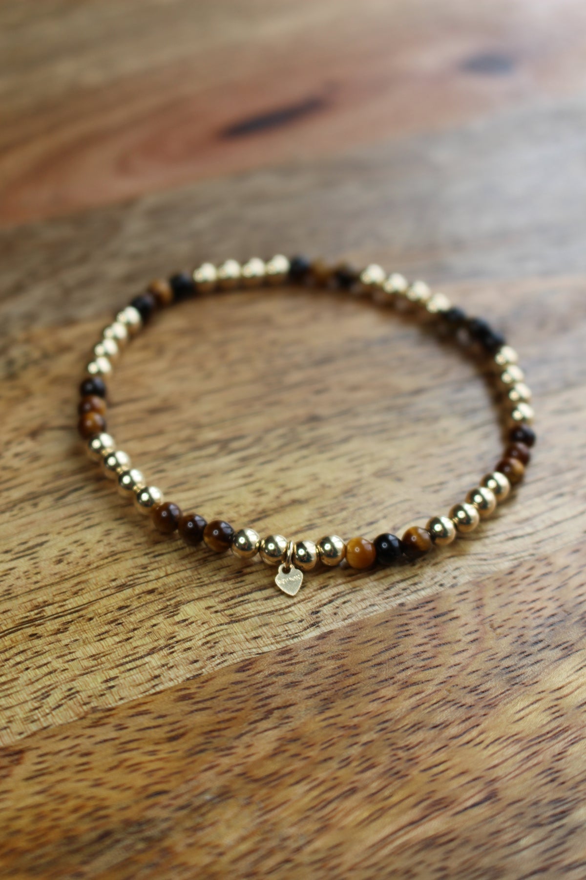Gold stretch Bracelet with Tigers Eye