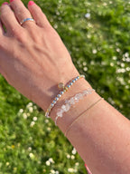 Gemstone Chip Clasp Bracelet Sterling Silver