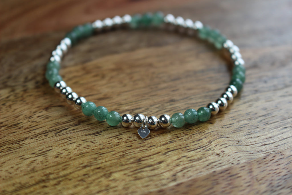 Gemstone Stretch Bracelet Sterling Silver