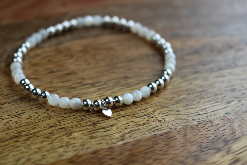 Gemstone Stretch Bracelet Sterling Silver