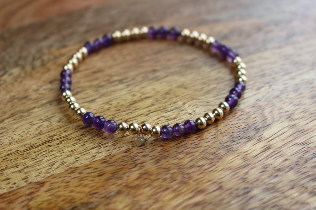 Gemstone Stretch Bracelet 14ct Gold Filled