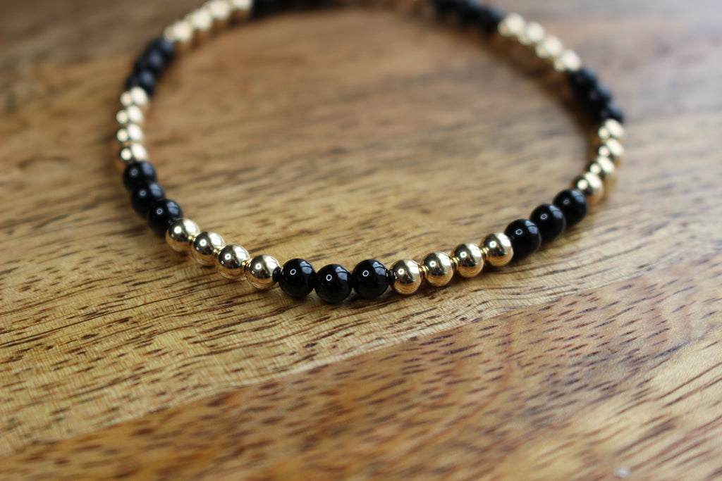 Gemstone Stretch Bracelet 14ct Gold Filled