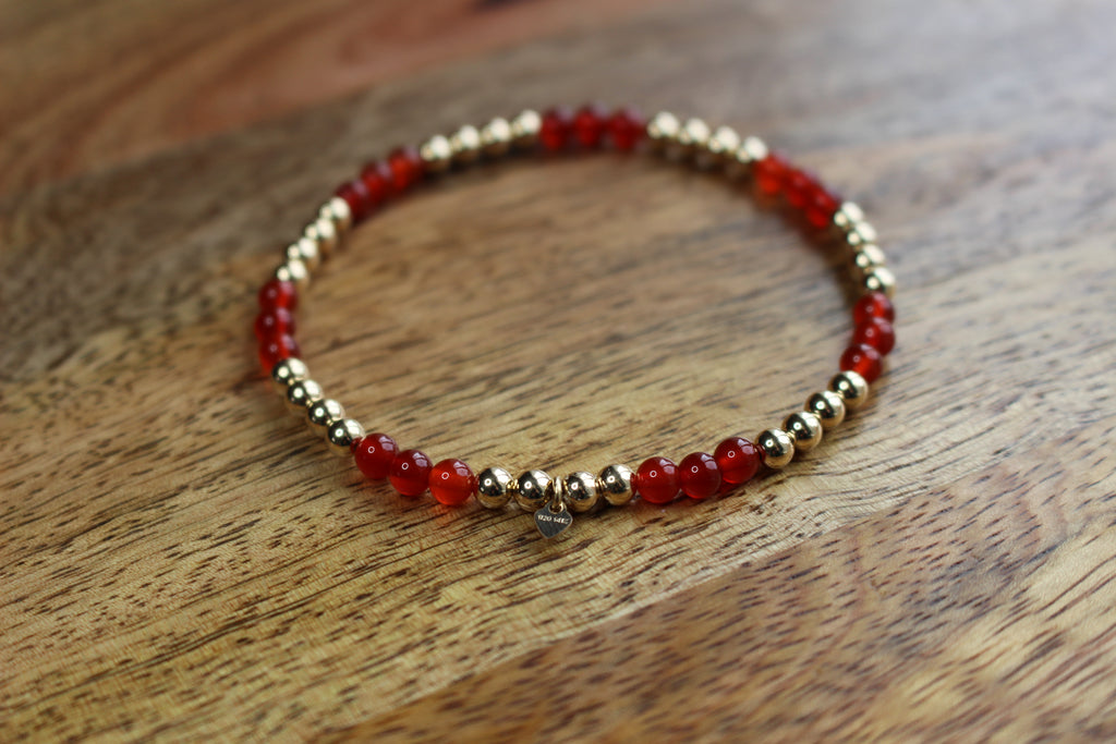 Gemstone Stretch Bracelet 14ct Gold Filled