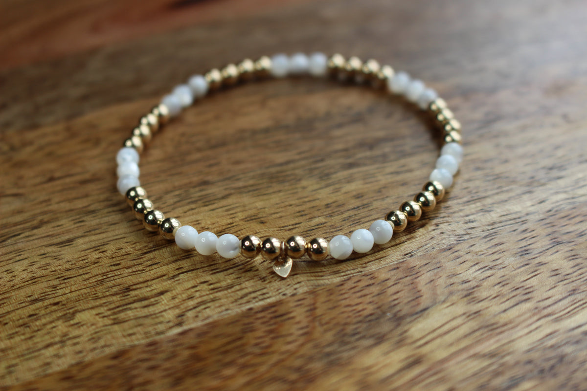 Gemstone Stretch Bracelet 14ct Gold Filled