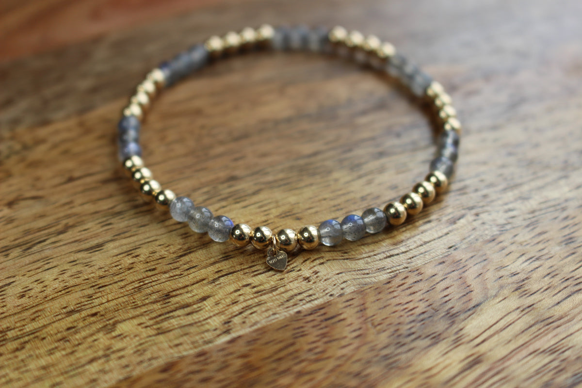 Gemstone Stretch Bracelet 14ct Gold Filled