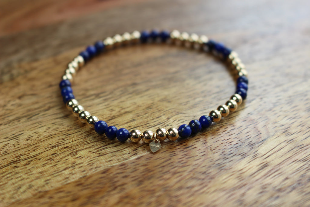 Gemstone Stretch Bracelet 14ct Gold Filled