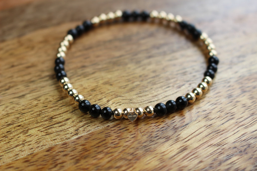 Gemstone Stretch Bracelet 14ct Gold Filled
