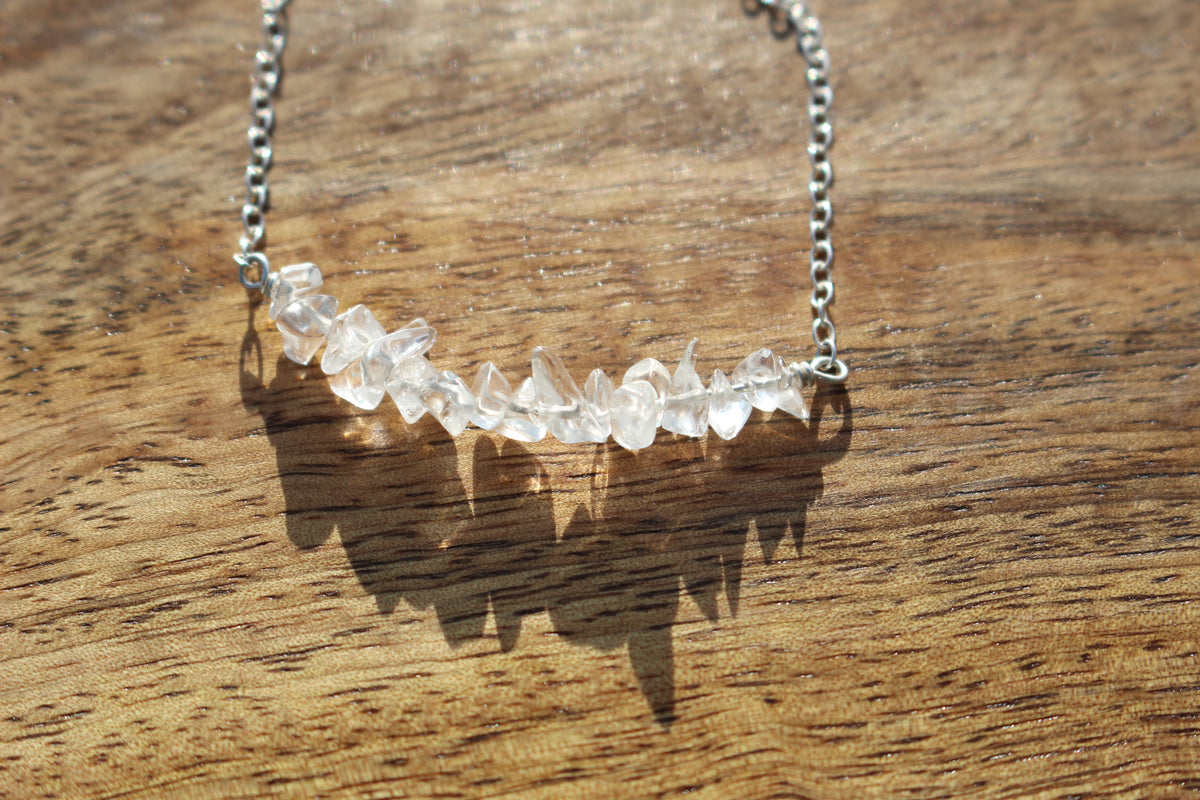 Gemstone Chip Clasp Bracelet Sterling Silver