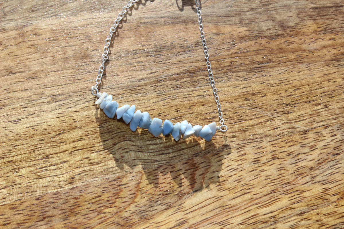 Gemstone Chip Clasp Bracelet Sterling Silver