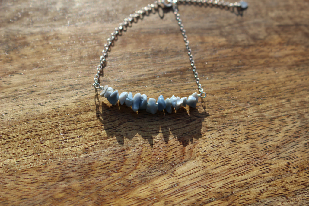 Gemstone Chip Clasp Bracelet Sterling Silver