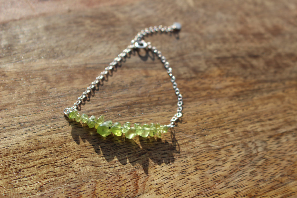 Gemstone Chip Clasp Bracelet Sterling Silver