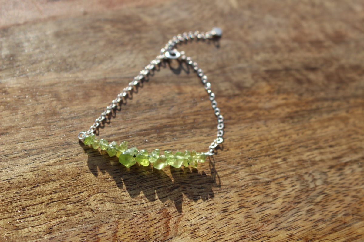 Gemstone Chip Clasp Bracelet Sterling Silver