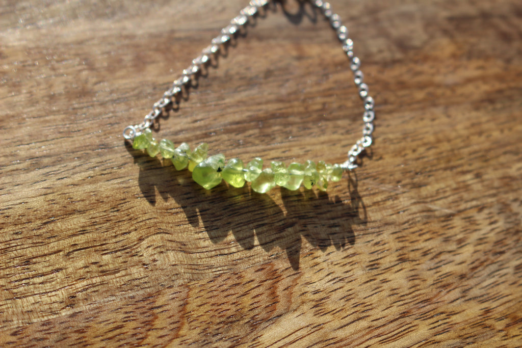 Gemstone Chip Clasp Bracelet Sterling Silver