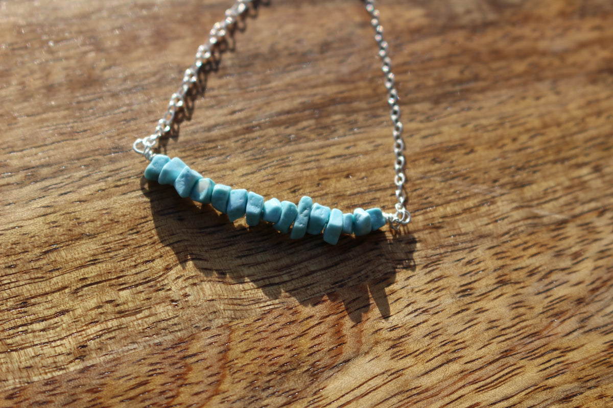 Gemstone Chip Clasp Bracelet Sterling Silver