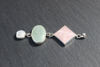 Rose Quartz, Green Aventurine &amp; Moonstone Statement Pendant