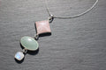 Rose Quartz, Green Aventurine &amp; Moonstone Statement Pendant