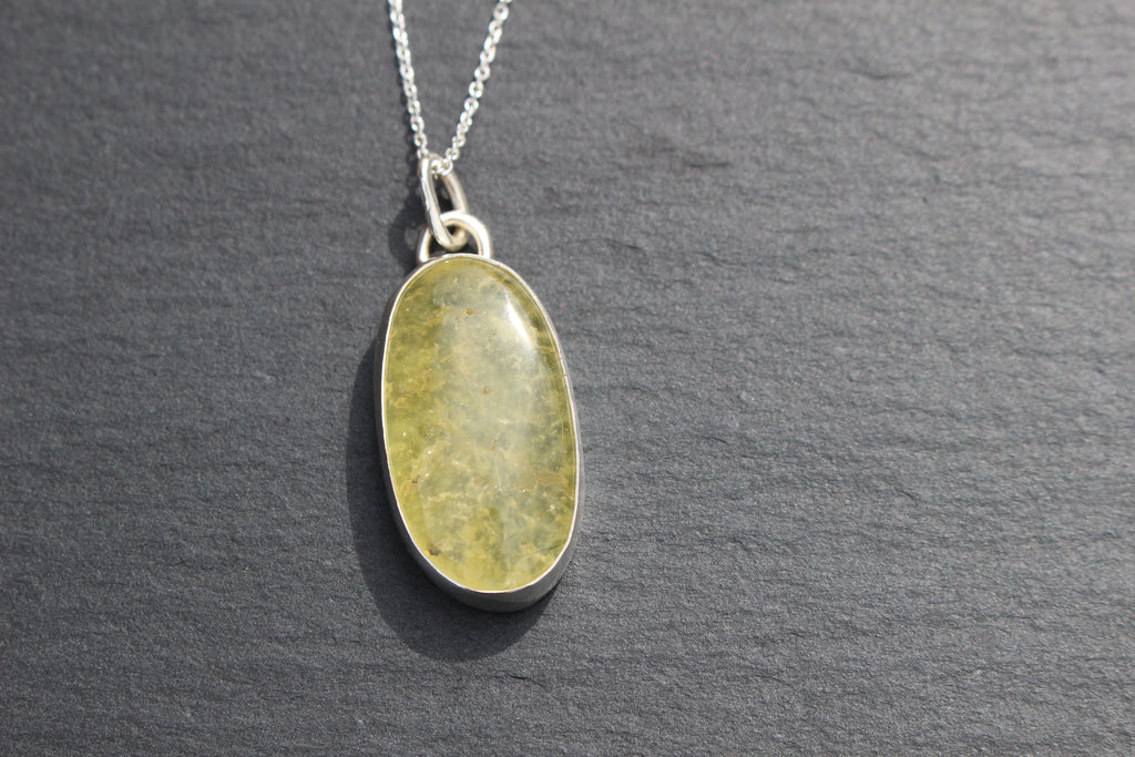 Prehnite Lozenge Pendant