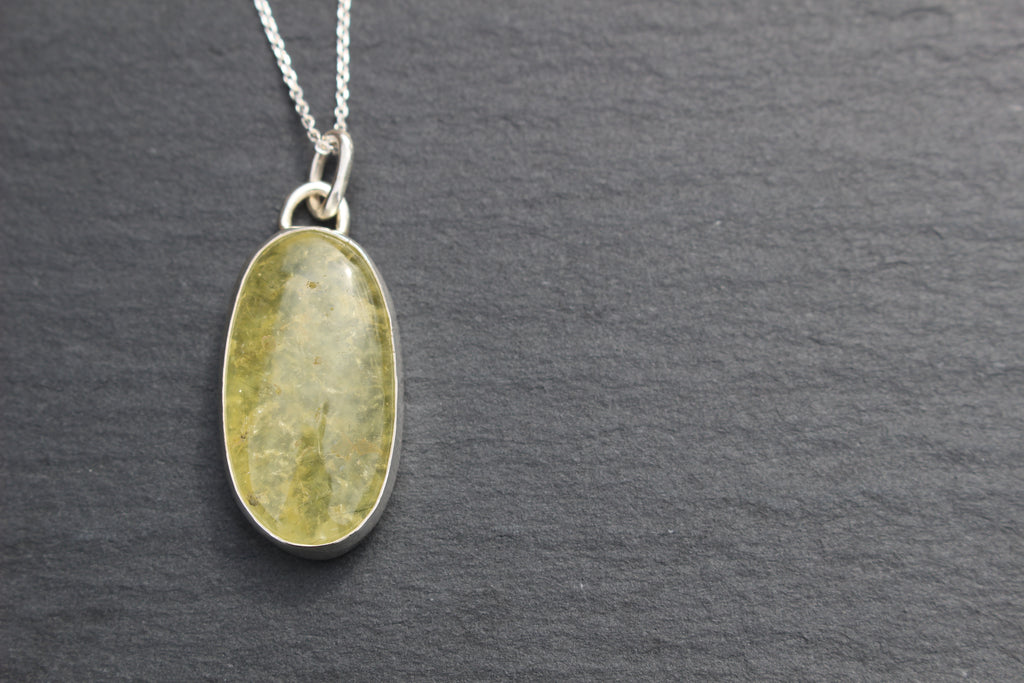 Prehnite Lozenge Pendant