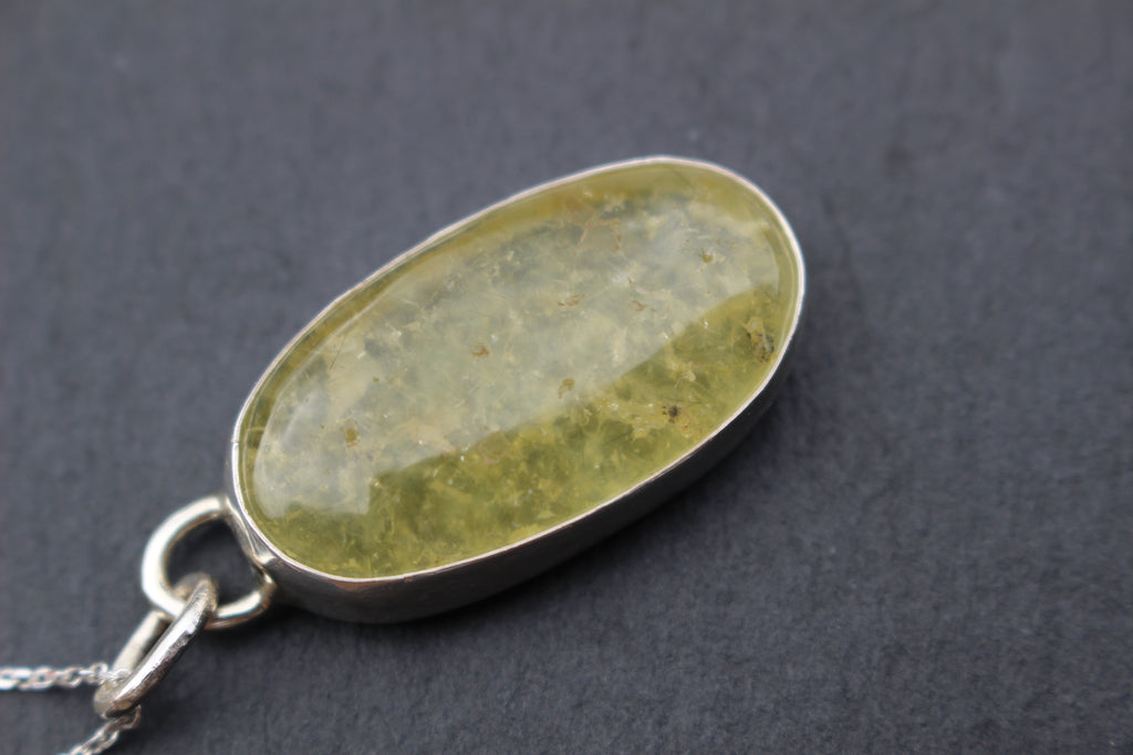 Prehnite Lozenge Pendant