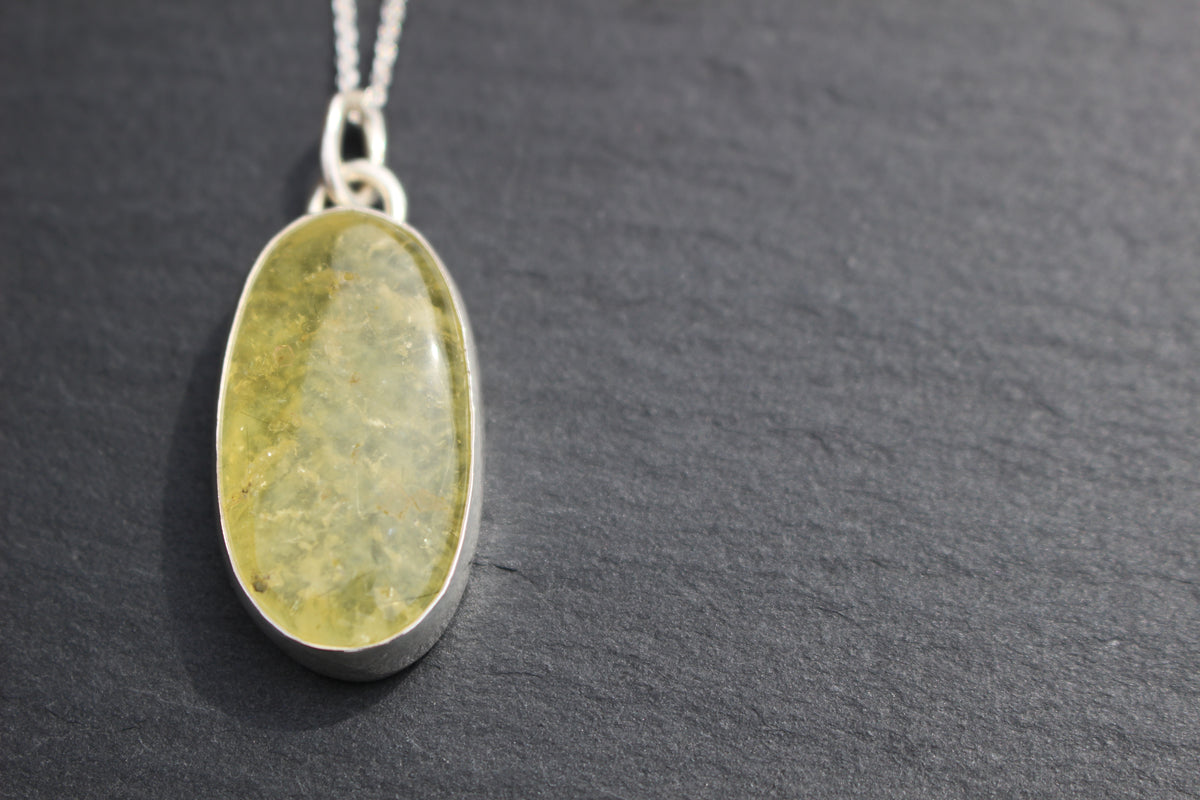 Prehnite Lozenge Pendant