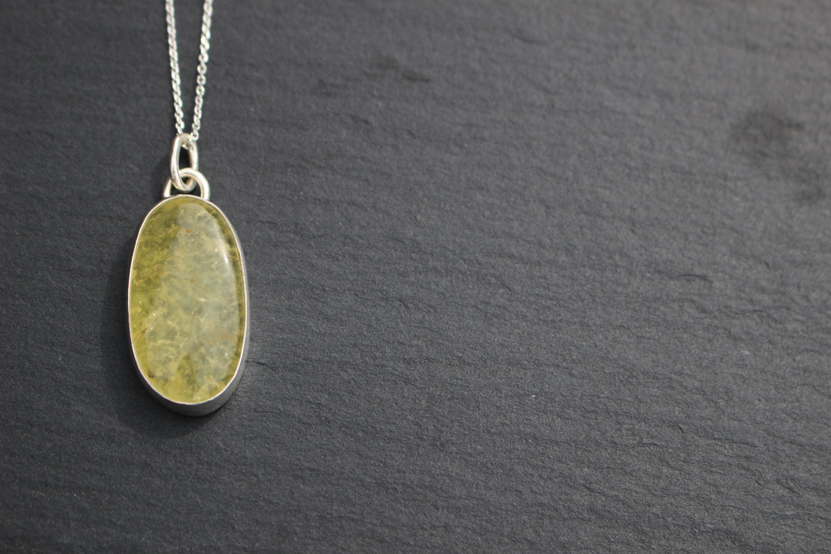 Prehnite Lozenge Pendant