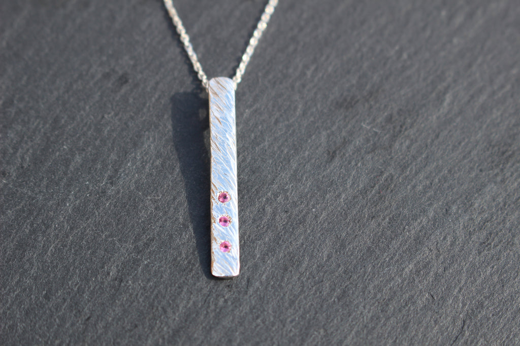 Feather Texture Natural Gemstone Necklace