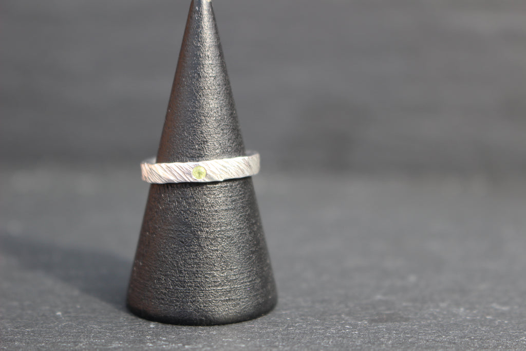 Feather Texture Natural Gemstone Ring