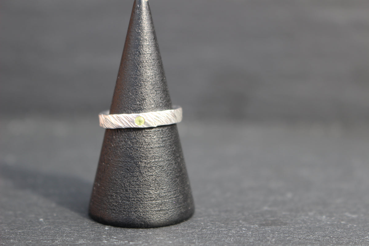 Feather Texture Natural Gemstone Ring