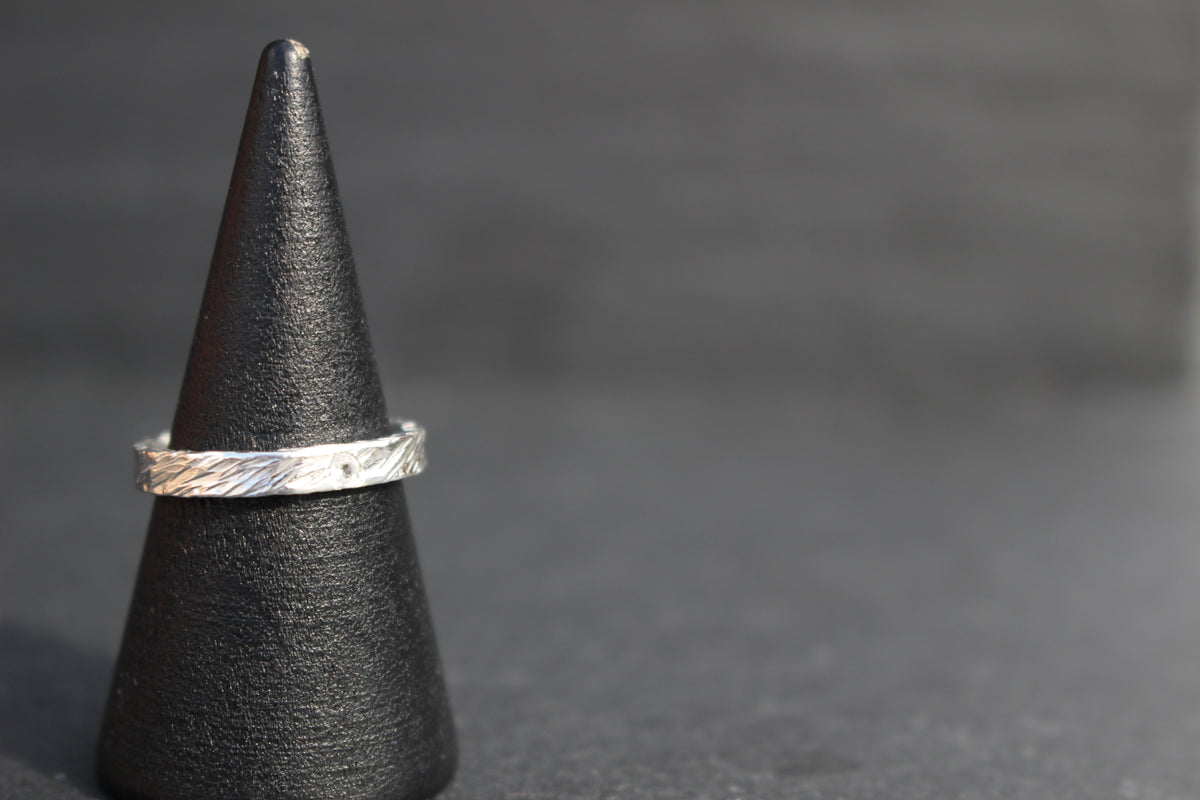 Feather Texture Natural Gemstone Ring