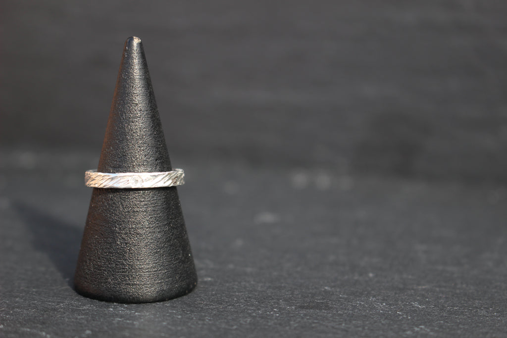Feather Texture Natural Gemstone Ring