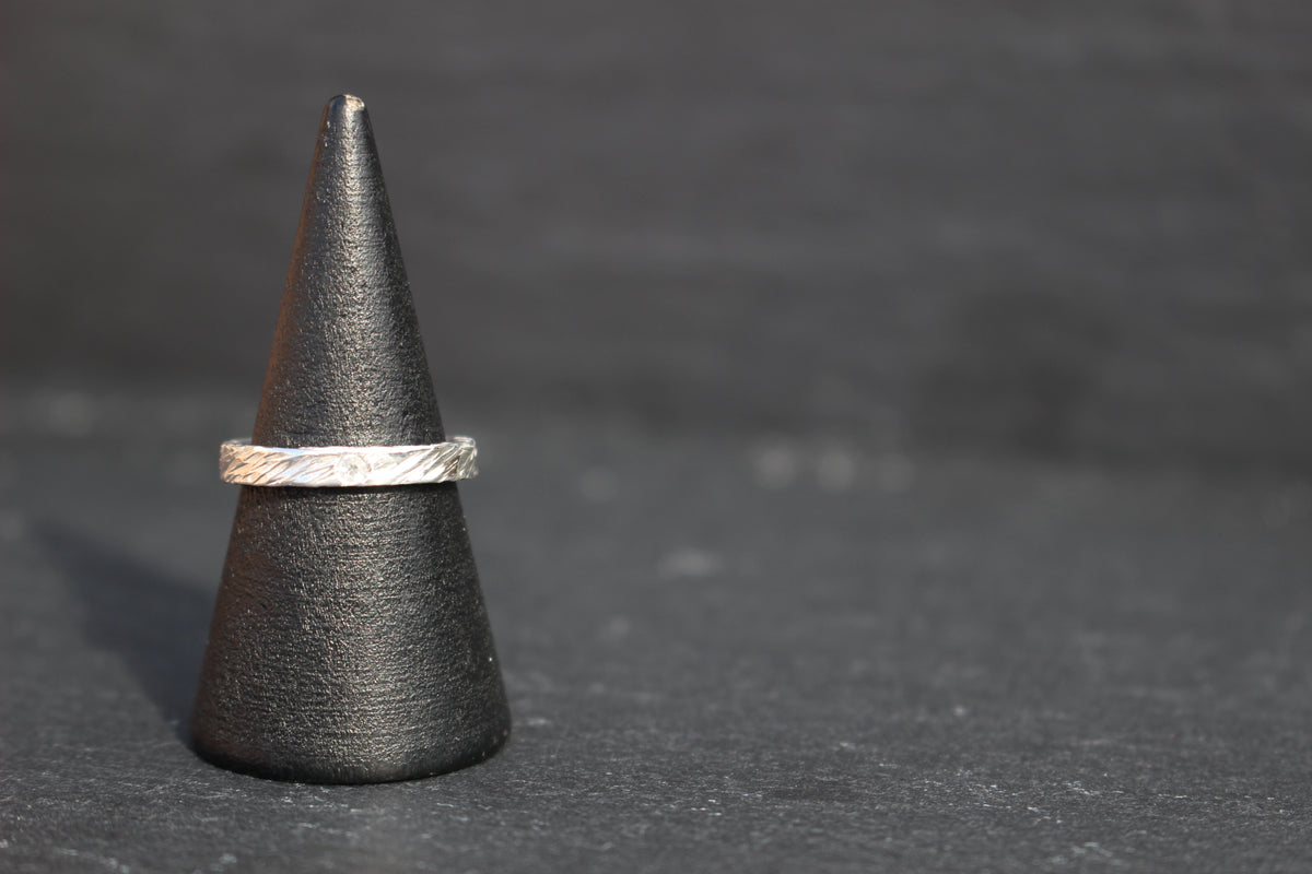 Feather Texture Natural Gemstone Ring