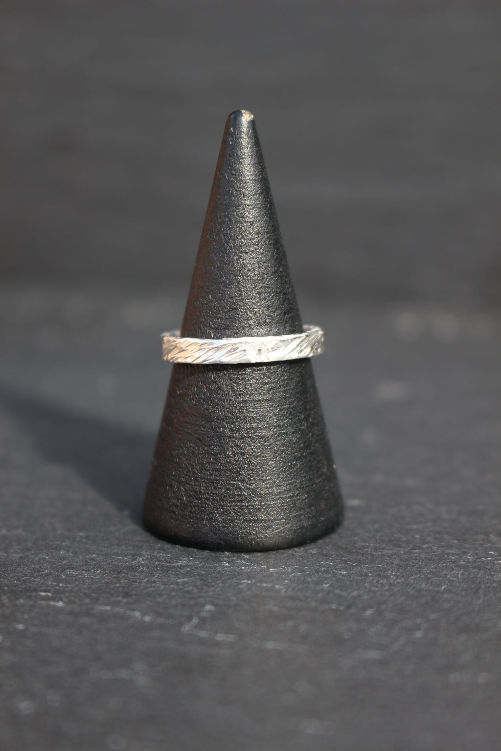 Feather Texture Natural Gemstone Ring