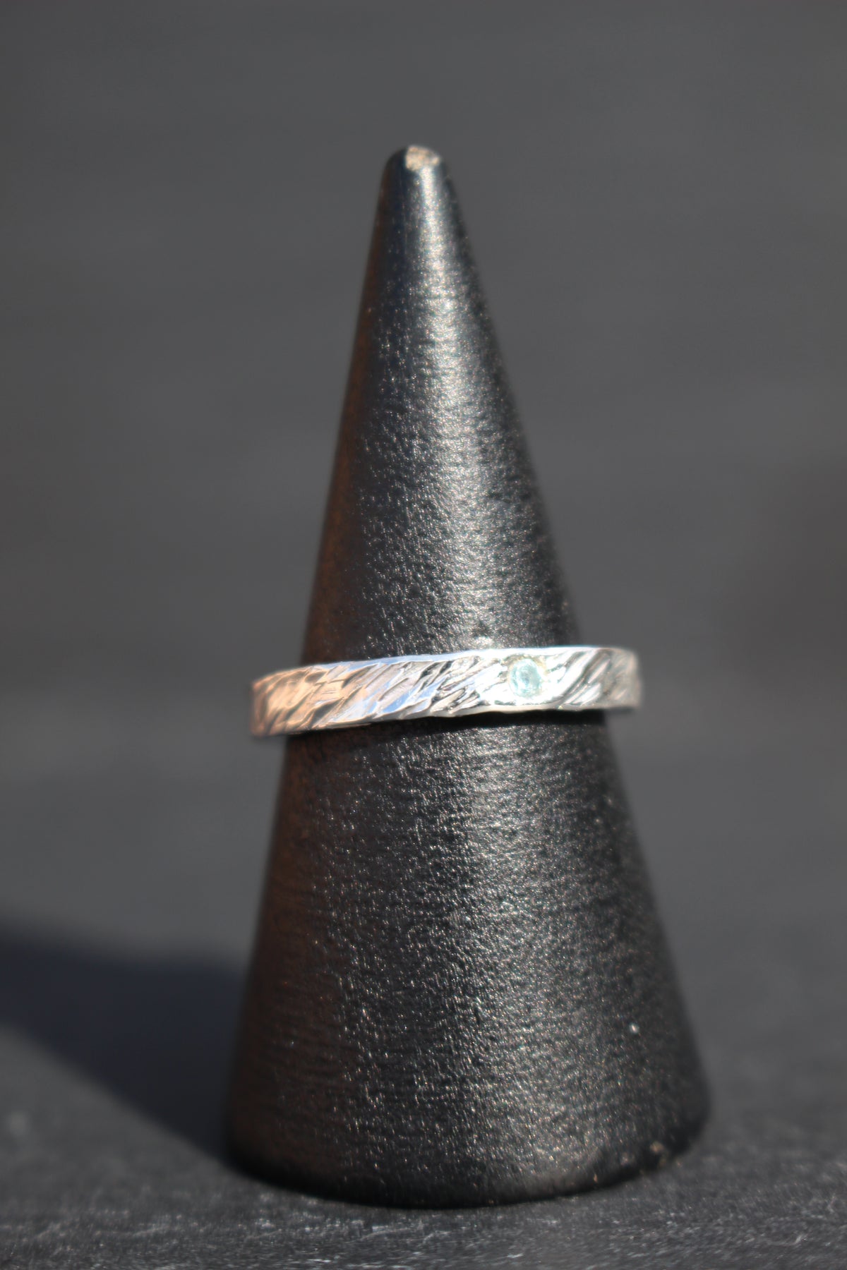 Feather Texture Natural Gemstone Ring