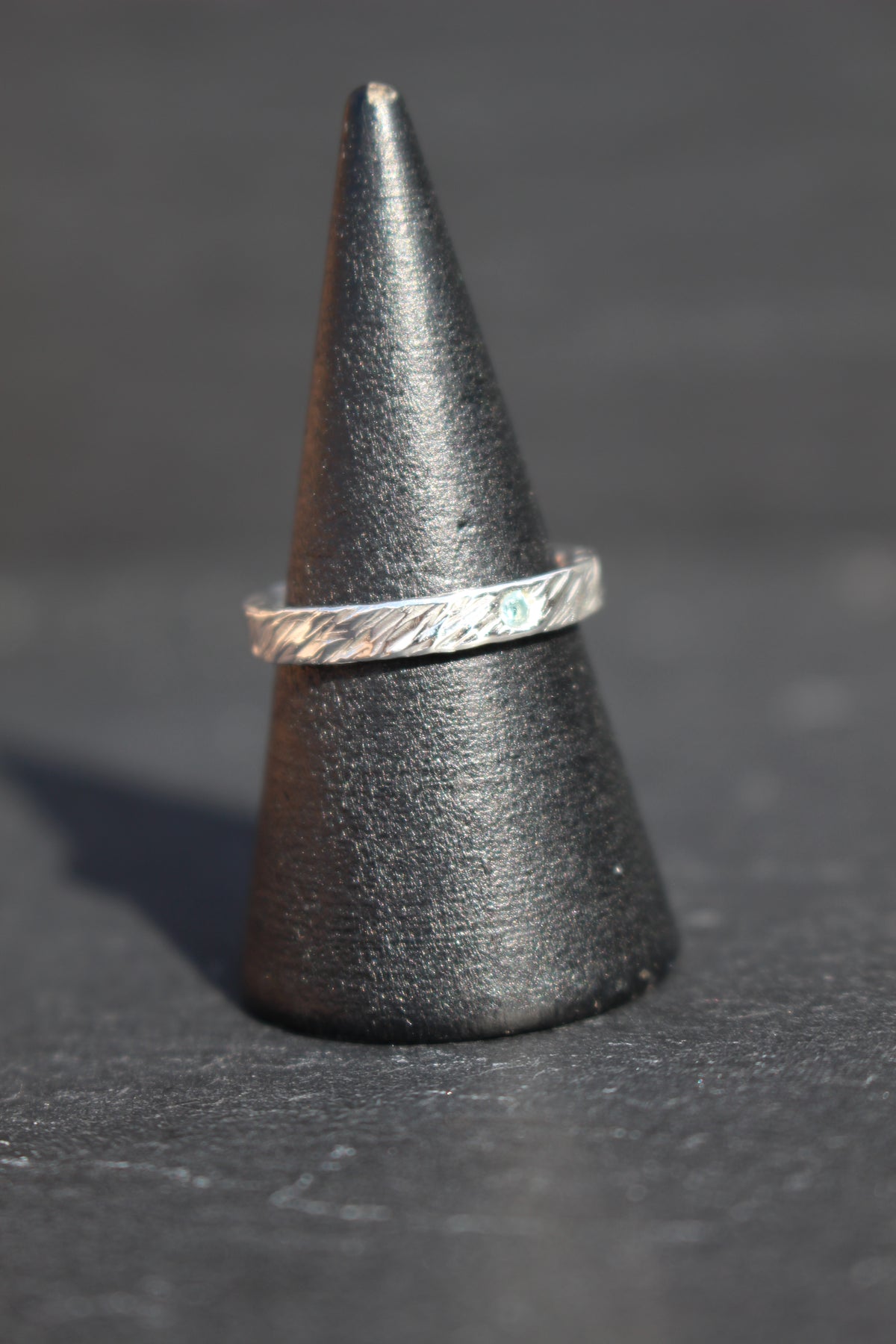 Feather Texture Natural Gemstone Ring