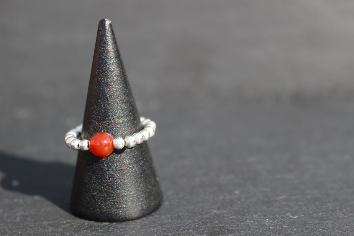 Gemstone Stretchy Ring - Sterling Silver