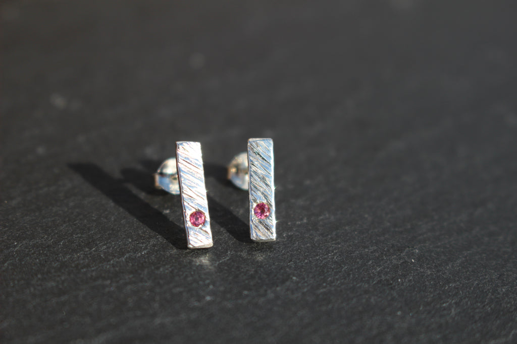 Feather Texture Natural Gemstone Earrings