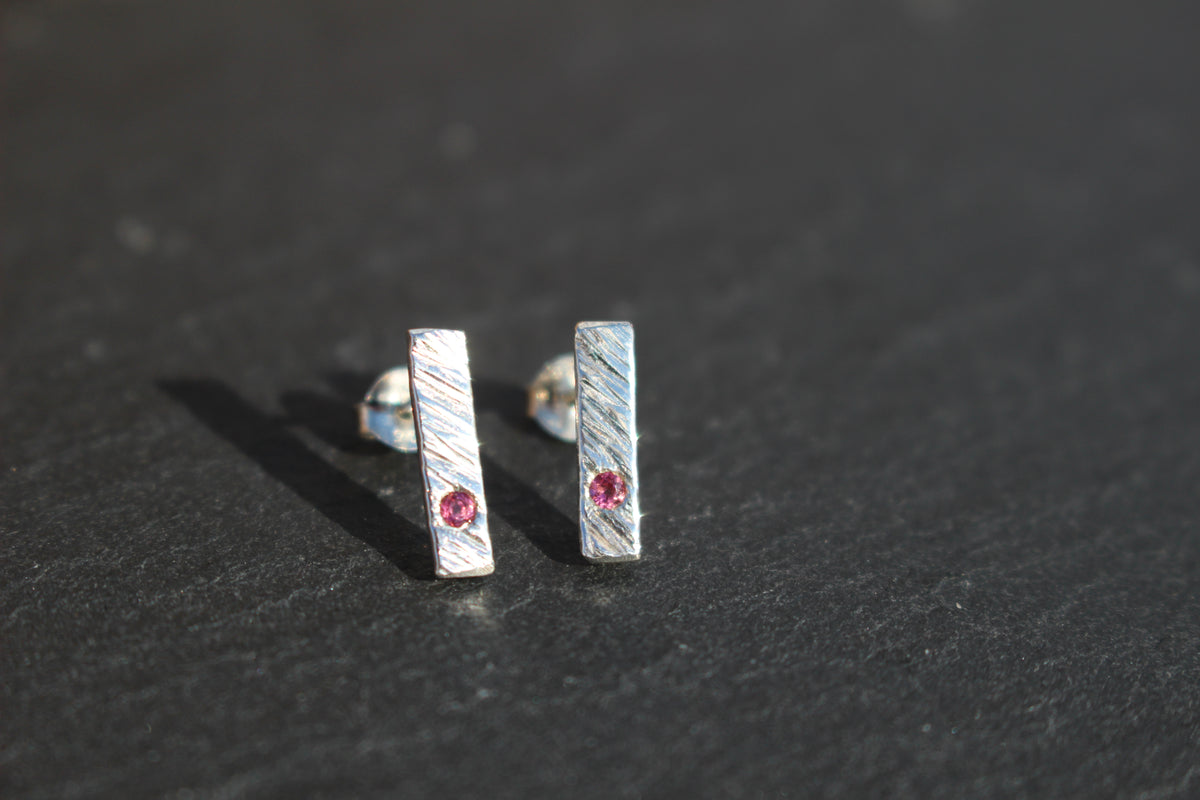 Feather Texture Natural Gemstone Earrings