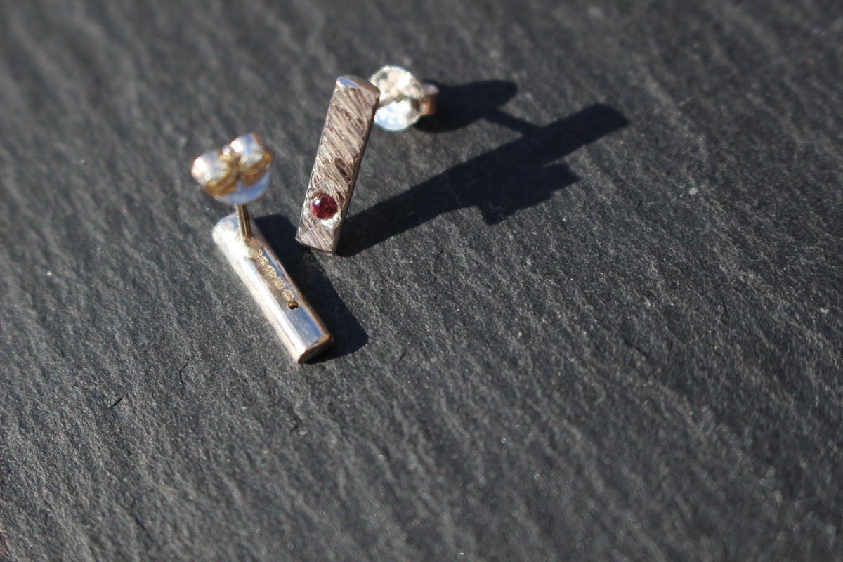 Feather Texture Natural Gemstone Earrings